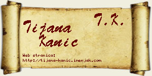 Tijana Kanić vizit kartica